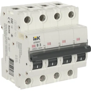 IEK ARMAT Автоматический выключатель M06N 4P B 3А - AR-M06N-4-B003 IEK ARMAT Автоматический выключатель M06N 4P B 3А - AR-M06N-4-B003