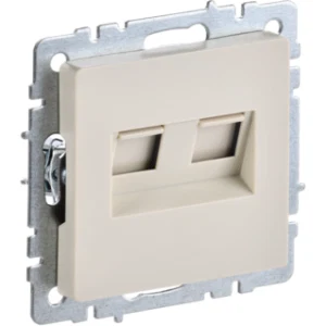 IEK BRITE Розетка двойная RJ11+RJ45 кат.5E РК/Т12-БрКр бежевый - BR-KT20-O-1-K10 IEK BRITE Розетка двойная RJ11+RJ45 кат.5E РК/Т12-БрКр бежевый - BR-KT20-O-1-K10