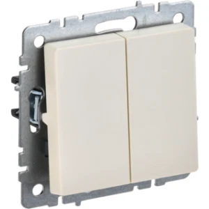 IEK BRITE Выключатель 2-клавишный проходной 10А ВС10-2-6-БрКр бежевый - BR-V22-0-10-K10 IEK BRITE Выключатель 2-клавишный проходной 10А ВС10-2-6-БрКр бежевый - BR-V22-0-10-K10