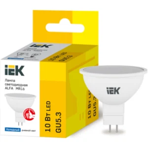 IEK Лампа светодиодная ALFA MR16 софит 10Вт 230В 6500К GU5,3 - LLA-MR16-10-230-65-GU5 IEK Лампа светодиодная ALFA MR16 софит 10Вт 230В 6500К GU5,3 - LLA-MR16-10-230-65-GU5