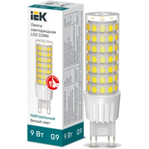 IEK Лампа светодиодная CORN капсула 9Вт 230В 4000К керамика G9 - LLE-CORN-9-230-40-G9 IEK Лампа светодиодная CORN капсула 9Вт 230В 4000К керамика G9 - LLE-CORN-9-230-40-G9