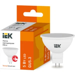 IEK Лампа светодиодная MR16 софит 5Вт 230В 3000К GU5.3 - LLE-MR16-5-230-30-GU5 IEK Лампа светодиодная MR16 софит 5Вт 230В 3000К GU5.3 - LLE-MR16-5-230-30-GU5