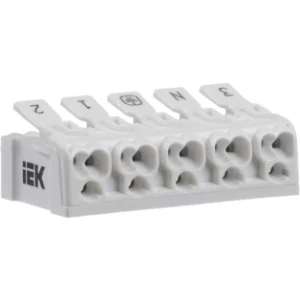 IEK Клемма пружинная соединительная КСП5-3L+N+PE - UKZ-B06-5P-F0-E0-10 IEK Клемма пружинная соединительная КСП5-3L+N+PE - UKZ-B06-5P-F0-E0-10